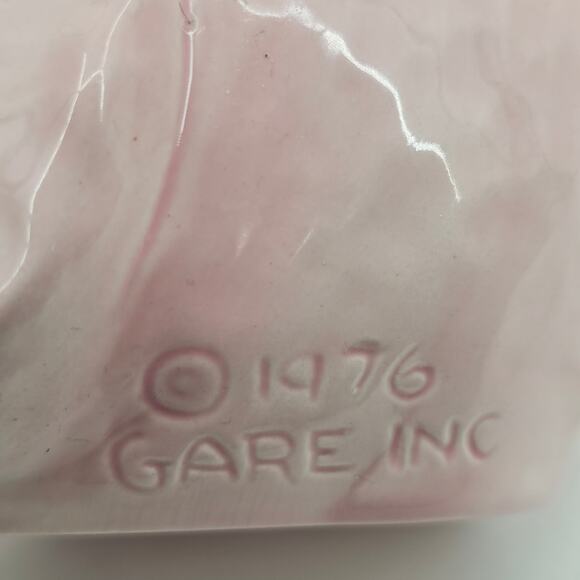 Vintage Gare Inc 1976 marked Pink Elephant Candle Vase Pot RARE - Picture 6 of 8